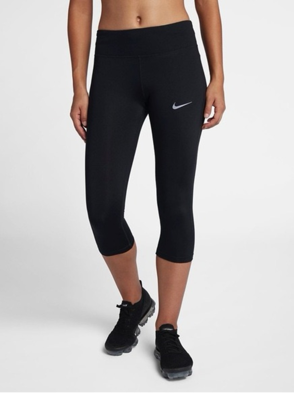 Nike Black Women's Cropped Leggings with Swoosh